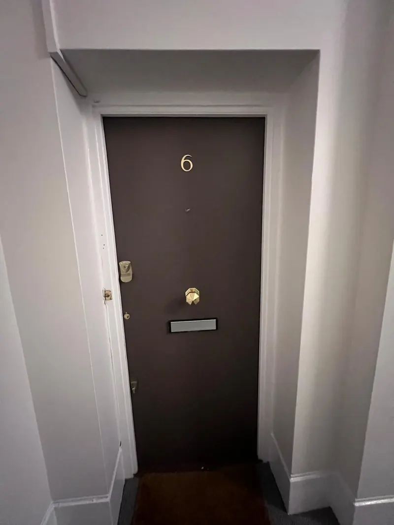 Fire door with signage